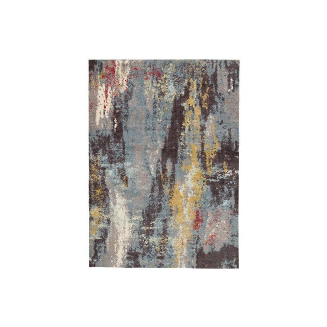 Alfombra de tela hecha a máquina Benzara Inc diseño abstracto mediana multicolor