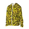 thumbnail image 2 of Daiia Yellow Butterflies UPF 50+ Sun Protection Hoodie Jacket Lightweight Long Sleeve Sun Shirt for Women Men with Pocket Hiking Outdoor-Medium, 2 of 9