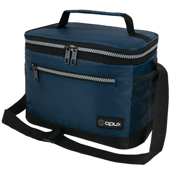OPUX Insulated Lunch Box Men Women, Lunch Bag for Work School, Leakproof Soft Cooler Tote Adult, Large Lunch Pail Kids Boys Girls, Picnic Beach Food Bag with Shoulder Strap, Navy
