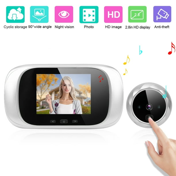 2.8in tft lcd, visión nocturna de IR almacenamiento ciclico puerta mirilla cámae visual puerta visor para apartamento cámaras dimedura ding ding system de control de acceso inteligentegold