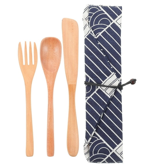 Masteelf Wooden Silverware Organizer with Lid for Forks, Spoons, Cutlery & Serving Utensils - Travel and Kitchen Storage Box