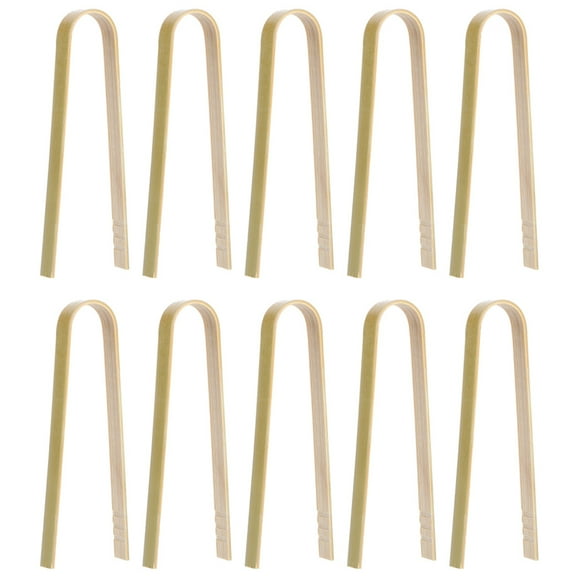 Sensethe 20 Disposable Bamboo Tongs for Bread, Toast, Food, and Grill Serving Clips