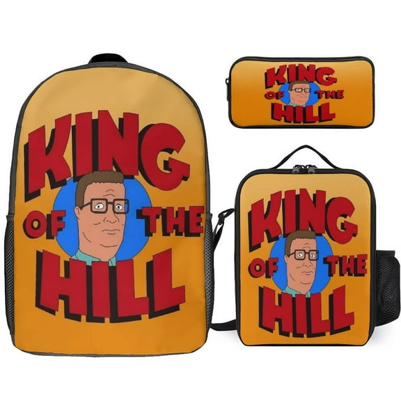 King Of The Hill Hank Backpacks 3pcs Set Laptop Shoulder Bags Casual Daypack Lunch Bag Pencil Case Travel Hiking Work