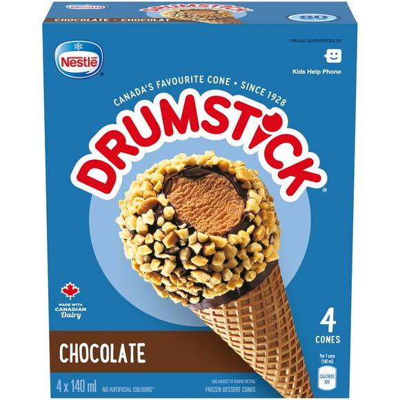 Cornets NESTLÉ DRUMSTICK Chocolat 4 x 140 ML