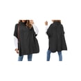thumbnail image 2 of Women Elegant High-Neck Poncho Sweater Batwing Cable Knitted Slouchy Wrap Pullovers Sweater Cape Shawl Warm Tops Black S, 2 of 5