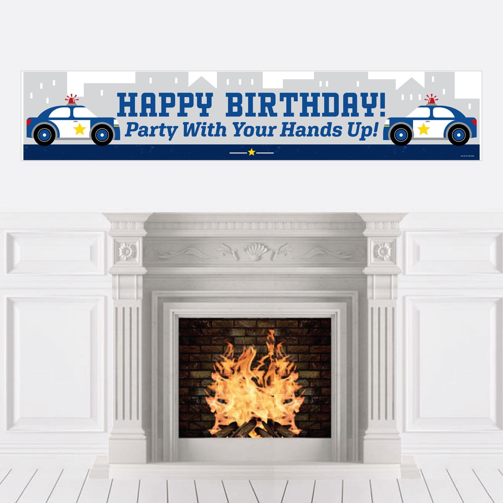 Calling All Units - Police - Happy Birthday Cop Decorations Party Banner