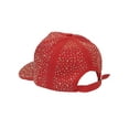 thumbnail image 3 of Womens Jeweled Rhinestone Studded Hat - Crystal Gem Bling Baseball Cap, Red, 3 of 4