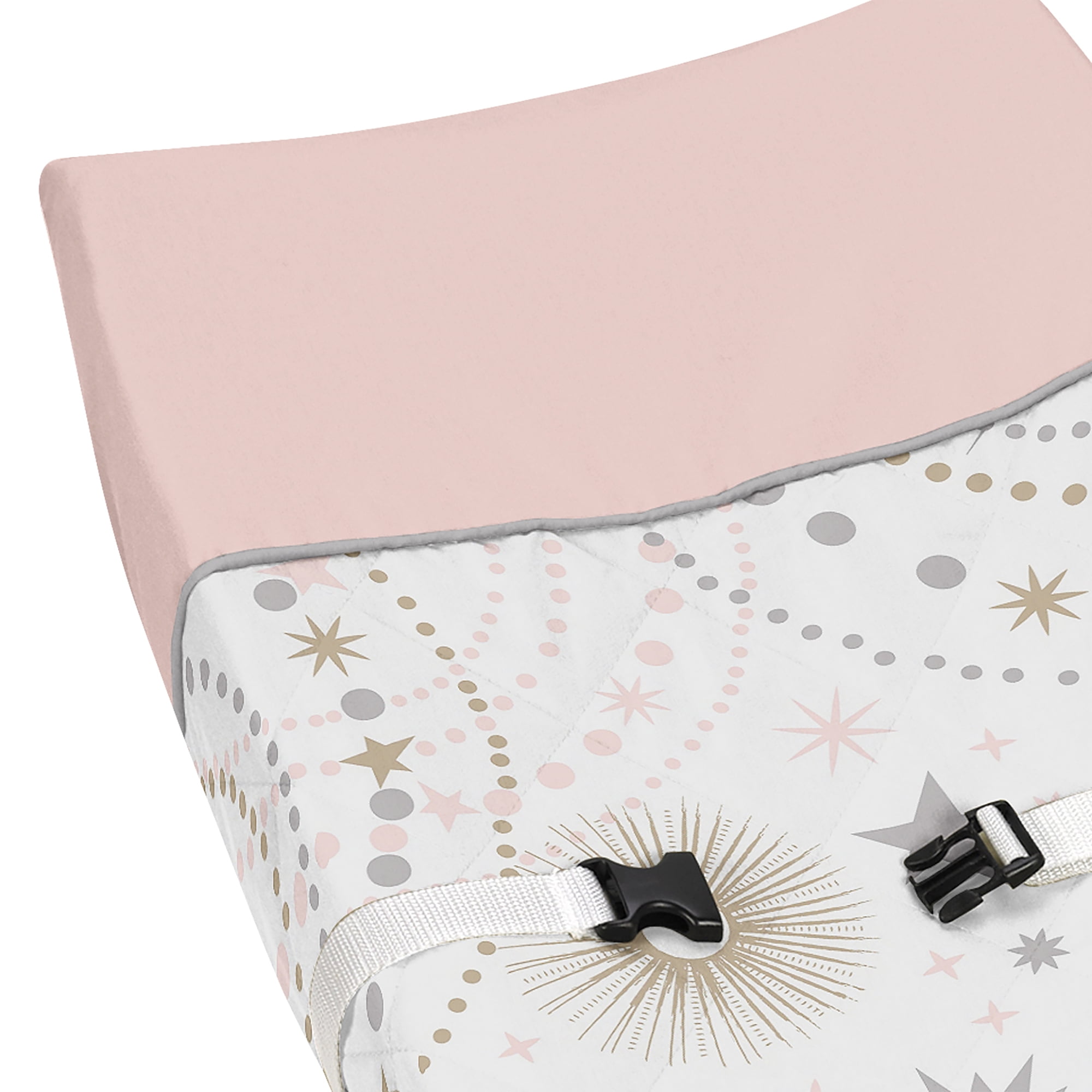 Sweet Jojo Designs Celestial Pink Grey and Gold Changing Pad Cover