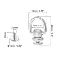 thumbnail image 2 of Uxcell 2Pack 12.4mm Brass Ball Studs Rivets D Ring Button Ball Studs for Purse, Silver, 2 of 6