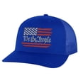 thumbnail image 4 of Distressed Flag Snapback - We The People Trucker with Constitutional Design | Weathered Flag Cap (AlpineGreen), 4 of 9