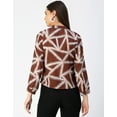 thumbnail image 4 of Moomaya Long Sleeve Band Collar Printed Top - Women's Stylish Georgette Top, 4 of 9