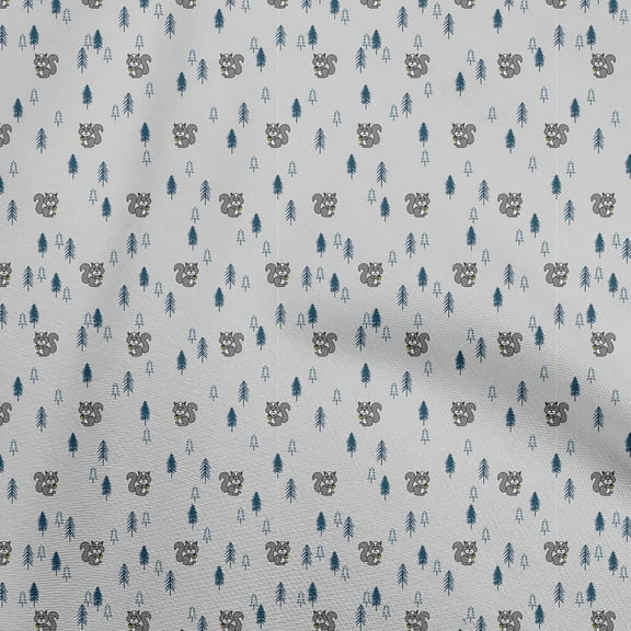 oneOone Polyester Spandex Gray Fabric Animal Diy Clothing Quilting Fabric Print Fabric By Yard 56 Inch Wide