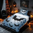 thumbnail image 3 of Homewish Scary Bat Silhouette Twin Sheets, Halloween Horror Bedding, Sky Blue Black, 3pcs (1 Flat Sheet, 1 Fitted Sheet and 1 Pillowcase), 3 of 6
