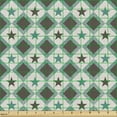 thumbnail image 2 of Abstract Upholstery Fabric by the Yard, Repeating Retro Stars Squares Geometrical Argyle Inspired Symmetrical Pattern, Decorative Fabric for DIY and Home Accents, Taupe and Teal by Ambesonne, 2 of 5
