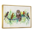 thumbnail image 3 of Designart 'Bird Friends With Owl On A Branch' Traditional Framed Canvas Wall Art Print, 3 of 5