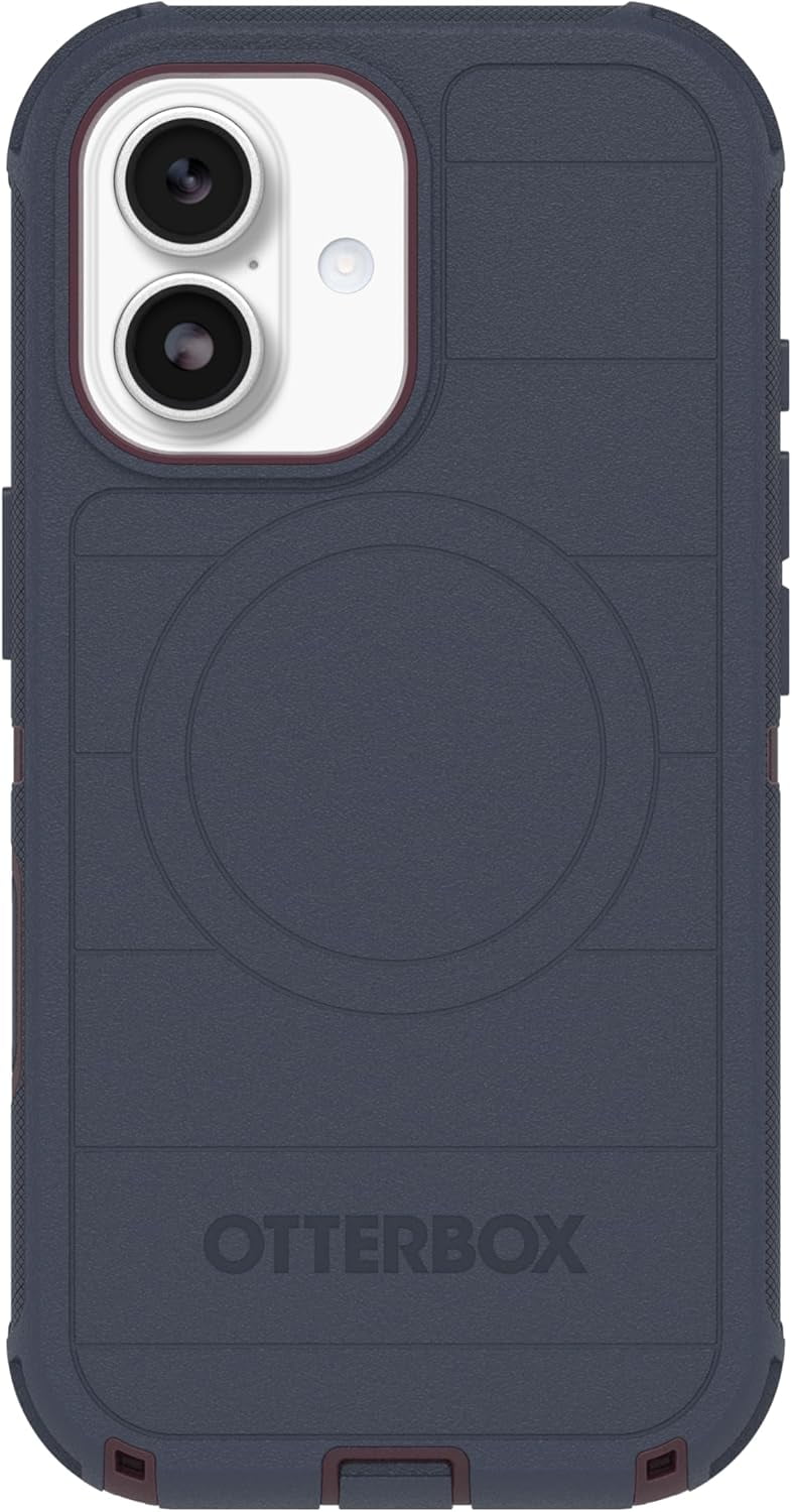 OtterBox iPhone 17 (Only) - Defender Series Case - Indigo Tulip (Blue & Purple) - Case Only - Snaps on MagSafe - Tough - Rugged & Durable - Non-Retail Packaging