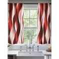 thumbnail image 2 of Red Striped Ombre Sheer Curtains 72 Inch Length 2 Panels Set, Modern Red Moire Geometric Voile Window Treatment Rod Pocket Curtains Sheers Drapes for Bedroom/Living Room/Kitchen 52"x72"x2, 2 of 7