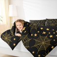 thumbnail image 4 of Manfei Halloween Ghost Print 7-Piece Twin Bedding,Fall Maple Leaf Pattern Bedding Comforter Set,Black Reversible, 4 of 7