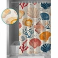 thumbnail image 3 of 72x78 Inch Shower Curtain Beach Coastal Bathroom Decor Waterproof Fabric Bathtub Bath Curtains Decorative Summer Nautical Shell Starfish Coral Extra Long Shower Curtain Set with Hooks, 3 of 6