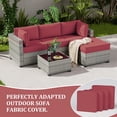 thumbnail image 2 of Snubbull Patio Furniture Cushions, Replacement Outdoor Cushions for 4-Seat Sectional Sofa,Waterproof & Zipped, Fuchsia Red, 2 of 6