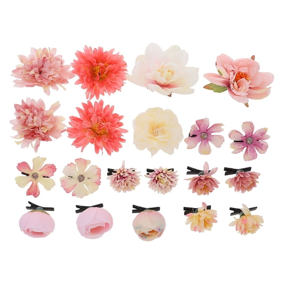 OFFIGAM 21 Pieces Snap Hair Clips in Flower Shapes for Kids, Multi-Colored Hair Barrettes Perfect for Weddings