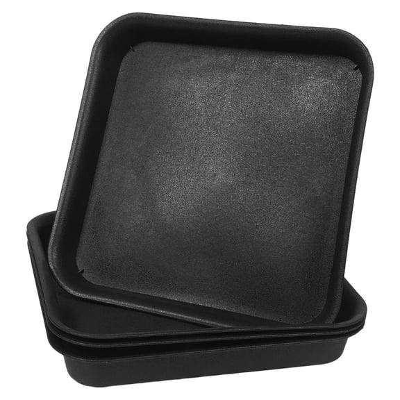 PENIKOKO 4-Pack Square Plastic Planter Saucers with Water Collection Tray and Matte Finish for Indoor Outdoor Plants