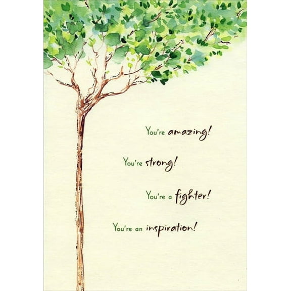 Designer Greetings Thin Tree with Gold Foil Accents Cancer Survivor Card