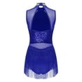 thumbnail image 2 of SiiRoh Womens Glittery Sequins Tassel Dance Dress for Latin Jazz Leotard Lyrical Dancewear Royal Blue L, 2 of 7
