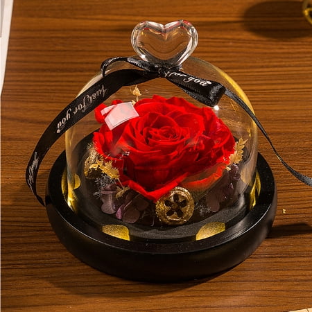 Rose avec Lumières LED, Veritable Rose éternelle, Rose Deco La Belle Et La  Bête, avec, Coffret + Sac Cadeau + Carte de Voeux, Naturelle Rose 100%, Rose  Cadeau pour Femme Et Homme | Walmart Canada