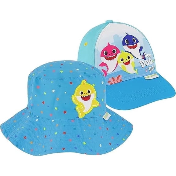 Nickelodeon Baby-Boys Bucket Hat & Baseball Cap, Baby Shark Toddler Sun Hat for Ages 2-4