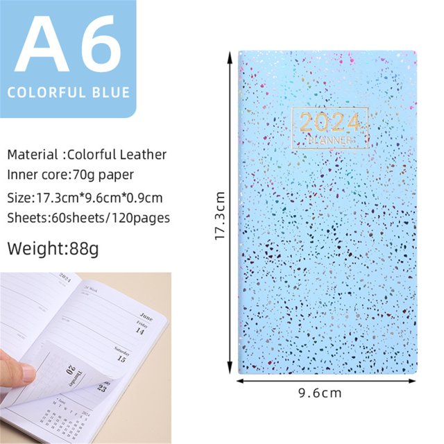 Planner 2024 A6 Mini Notebook Organizer Planner Daily Planner Notebook Travel Diary on Clearance