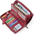 thumbnail image 7 of FashionMio Large Capacity RFID Blocking Wallet by Women's, Zip Clutch, Liquor, 2 Pack, 7 of 7