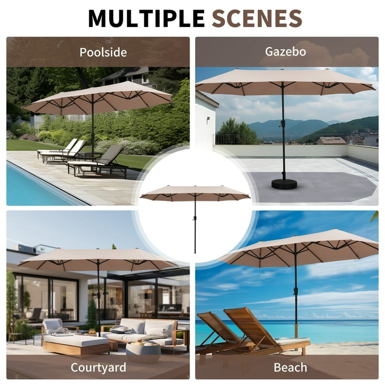 Ainfox 13ft Large Patio Umbrella, Outdoor Double-Sided Rectangle Market Heavy Duty UV Shade - Walmart.com Ainfox 13ft Large Patio Umbrella, Outdoor Double-Sided Rectangle Market Heavy Duty UV Shade - Walmart.com