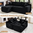 thumbnail image 4 of Lunale L-Shaped Modular Sectional Sofa with Left Chaise, No Assembly Required, Boneless Polyester Cloud Couch for Living Room, Black, 4 of 10