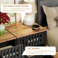 thumbnail image 4 of Mid Century Modern Nightstand Of 2, Grille Striped Doors Bedside Tables With Metal Legs, Bedroom End Personalizable Drawer, Black 2pcs Nightstand, Door Table Adaptable Use,, 4 of 6