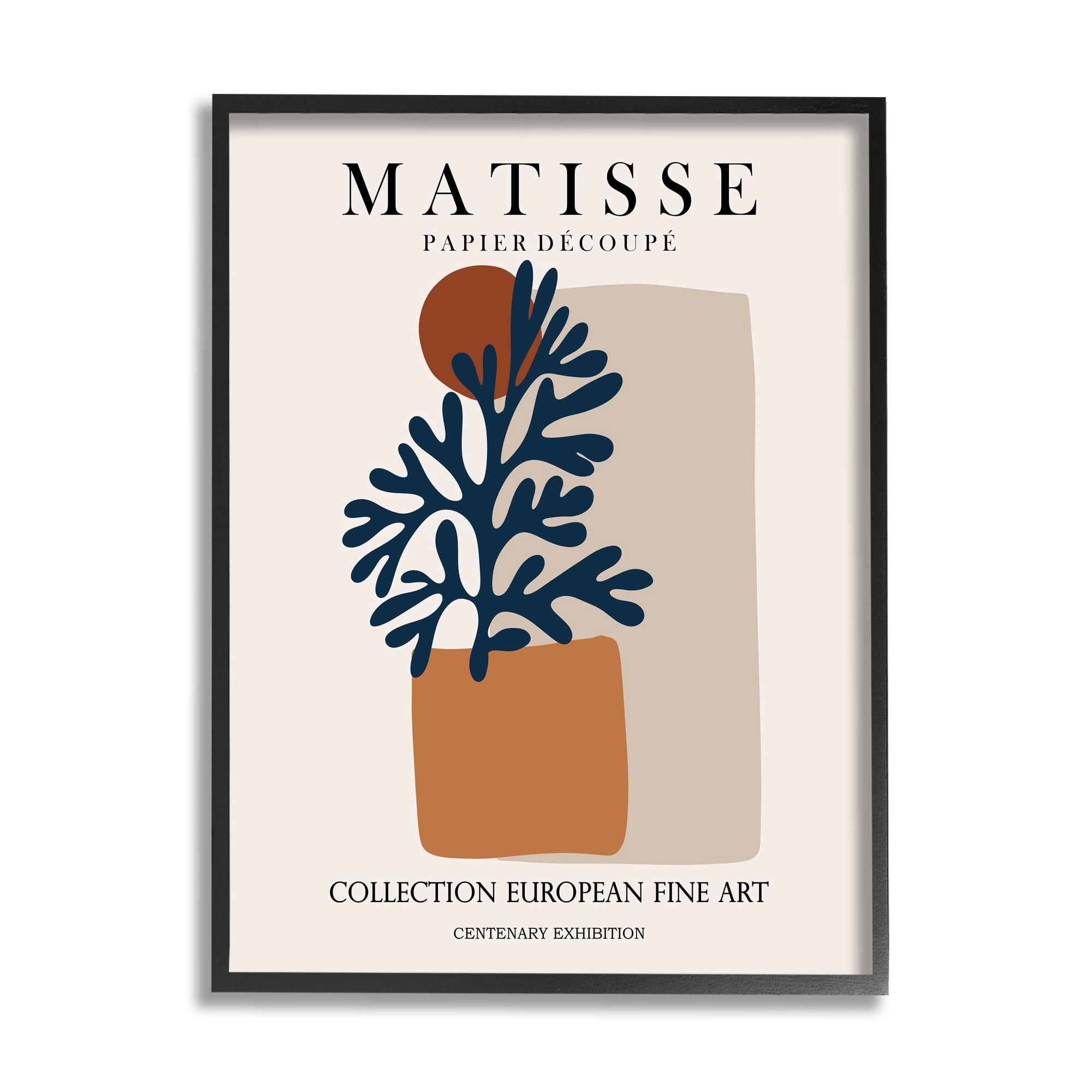Stupell Industries Contemporary Botanical Leaves Geometric Shapes Pattern Exhibition Framed Wall Art, 24 x 30, Design by Ros Ruseva