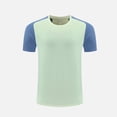 thumbnail image 2 of SROBPTY Haut d'Été pour Homme, Chemises à Manches Courtes pour Hommes, Haut à Manches Courtes Élastique Uni à Empiècements pour Homme à Col Rond Vert, TTG, 2 of 5