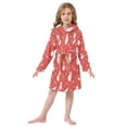 thumbnail image 6 of FORMRS Niños Bathrobe Unisex Hooded Robe Soft Plush Pajamas Sleepwear, Size 10-12T, Red Snowman, 6 of 7