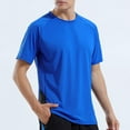 thumbnail image 3 of BOBOGOJP T-Shirts pour Homme Manches Courtes Col Rond Doux Ajustés (Bleu,3TG), 3 of 5
