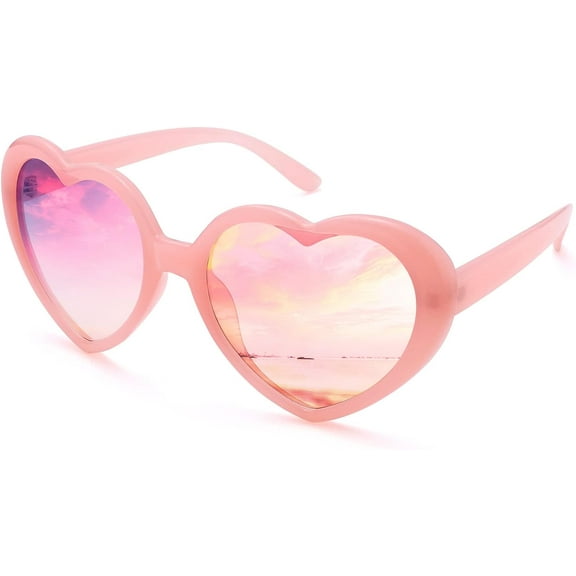 NVMIDTC Polarized Love Sunglasses for Women,Fashion Oversized Heart Sunglasses UV Protection