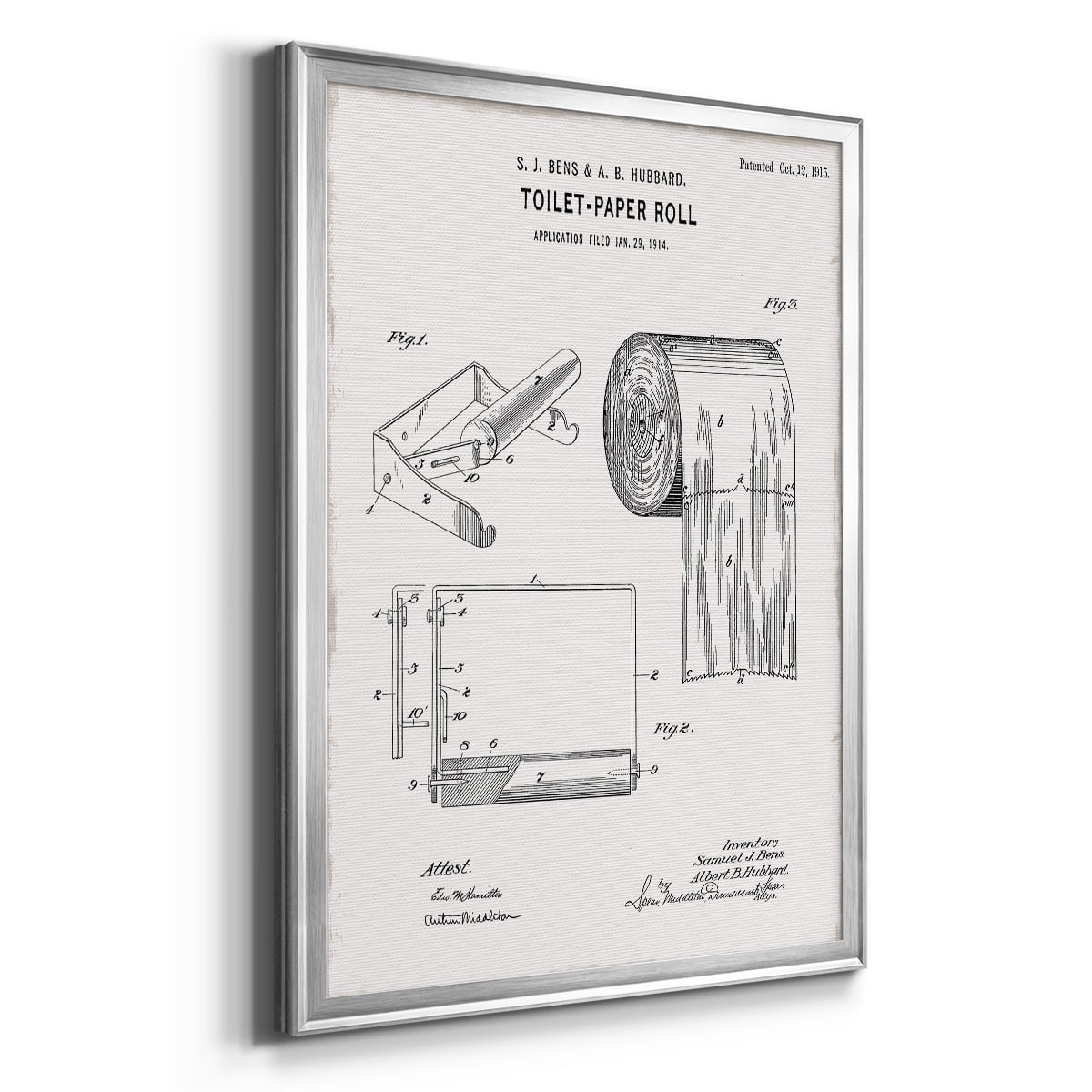 Toilet Paper Patent I Premium Classic Framed Print - Ready to Hang