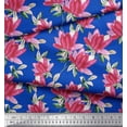 thumbnail image 3 of Soimoi Poly Georgette Fabric Leaves & Lotus Floral Fabric Prints by Yard 42 Inch Wide, 3 of 5