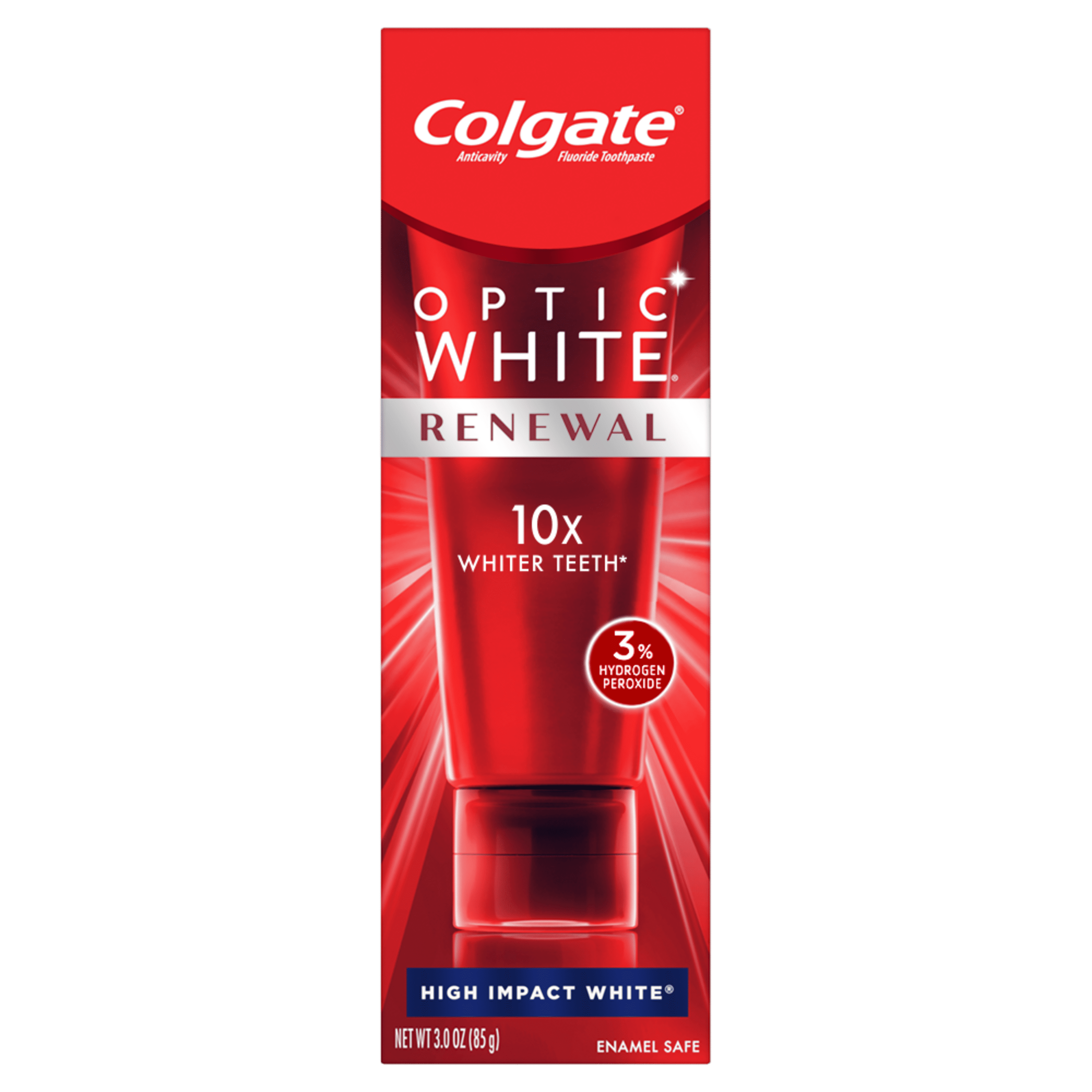 Colgate Optic White Renewal Toothpaste, Teeth Whitening Toothpaste, High Impact White, 3 oz Tube