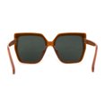 thumbnail image 2 of Womens Oversize Square Minimal Chic Mod Inset Lens Sunglasses Brown Green, 2 of 4
