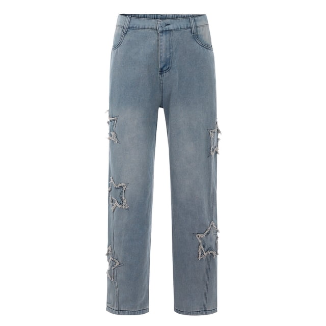 JHLZHS Pantalons Jogger pour Hommes Jambe Fuselée Marque de Mode pour Hommes Rue Haute Jeans Décontractés Mode Ample Pantalons de Voyage Jeans Cargo pour Hommes