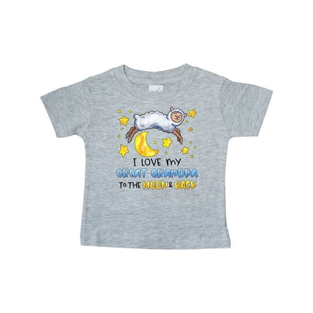 

Inktastic I Love my Great Grandpa to the Moon and Back Cute Sheep Gift Baby Boy or Baby Girl T-Shirt