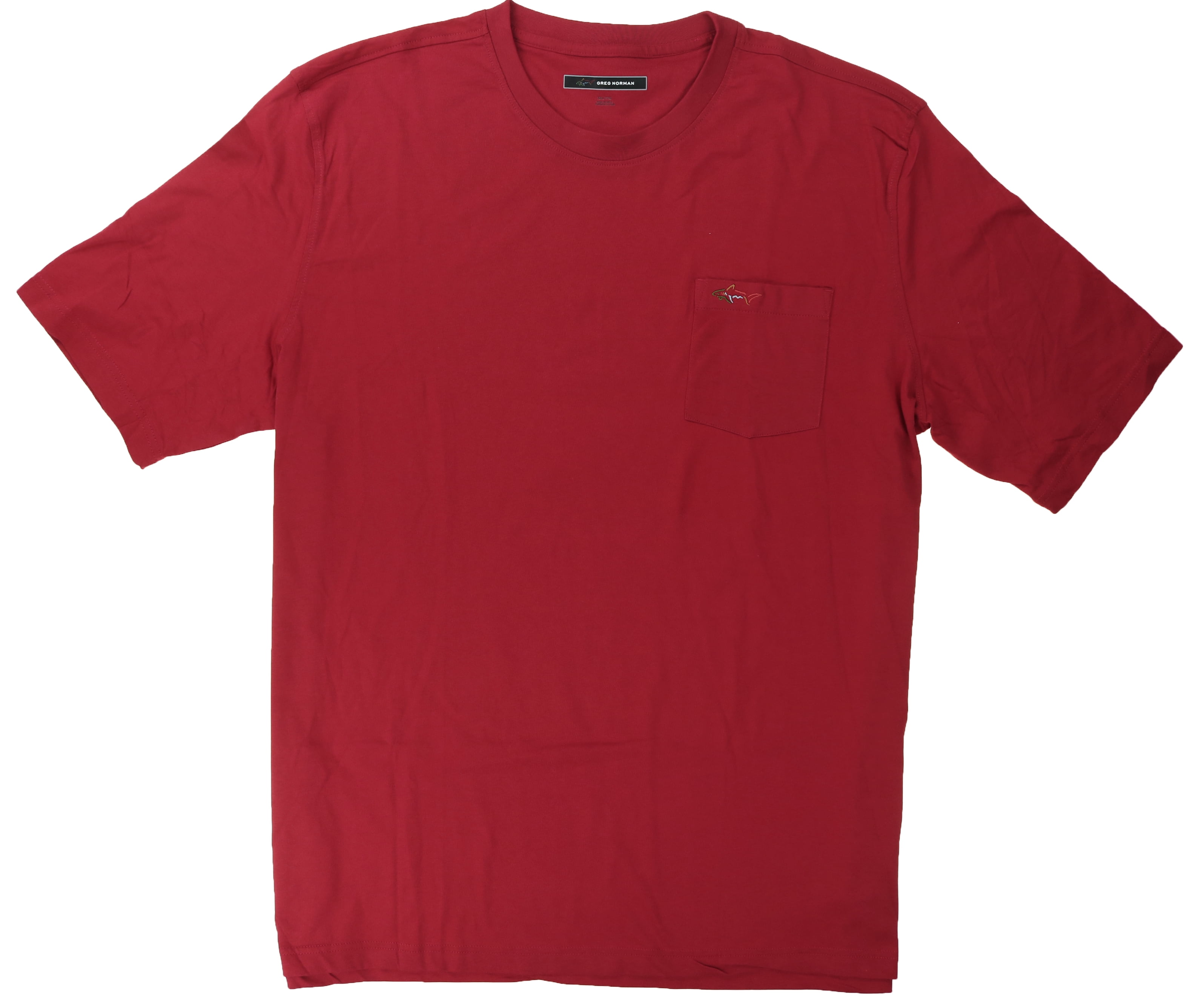 GREG NORMAN Men's 100% Cotton T-Shirt with Chest Pocket (Red, X-Large ...