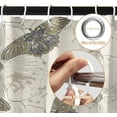 thumbnail image 2 of Vintage Floral Butterfly Stall Shower Curtain, Minimalist Flower Plants Small Dorm Bathroom Curtain, Retro Modern Insects Narrow Shower Curtain for Bathroom Set with 6 Hooks, 36Wx72L, 2 of 6