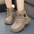 thumbnail image 2 of Girls Boots,Short Boots Winter New Children Water Proof Warm Durable Ankle Boots Versatile Fashion Simple Non- Sole Casual Wear,Toddler Boots,Khaki,2 Years, 2 of 5