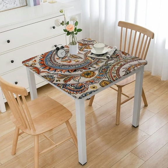 BANET Kashmir Paisley Tablecloth for Kitchen Dinning Tabletop Decoration Parties Weddings Thanksgiving Christmas white